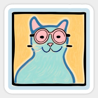 cute kitty drawing Sticker